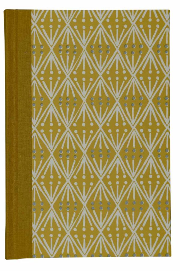 A book cover with an abstract pattern in yellow.