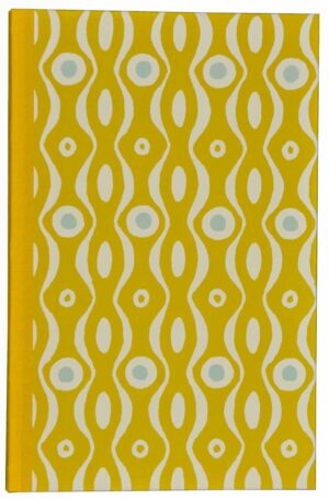 A yellow and white pattern on the cover of a book.