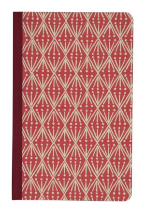 A red book cover with an abstract pattern.