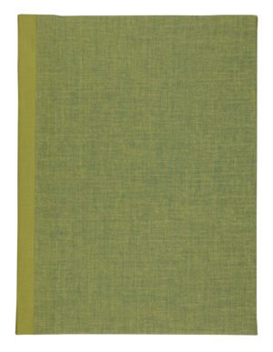 A green book cover with a yellow edge.