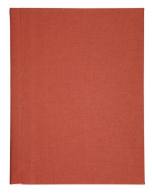 A red book cover with a white background