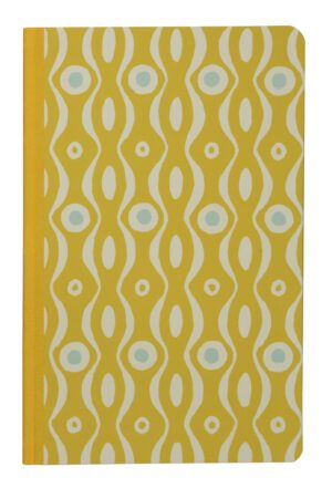 A yellow and white pattern on the cover of a book.