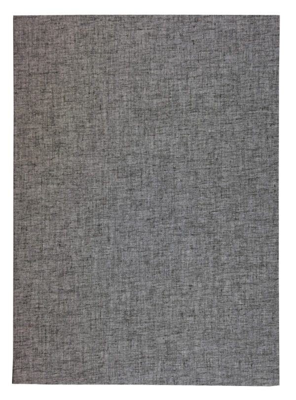 A gray fabric cover with some white lines