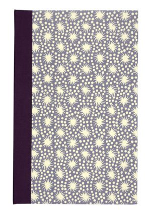 A purple and white book cover with a pattern of stars.