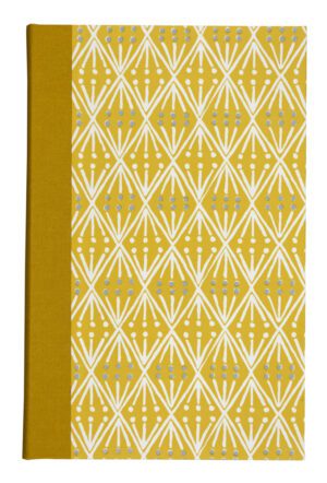 A yellow book cover with an abstract pattern.