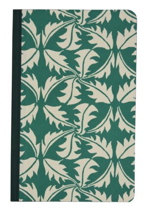 A green and white pattern on the cover of a book.