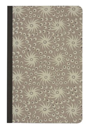 A notebook with a pattern of flowers on it.