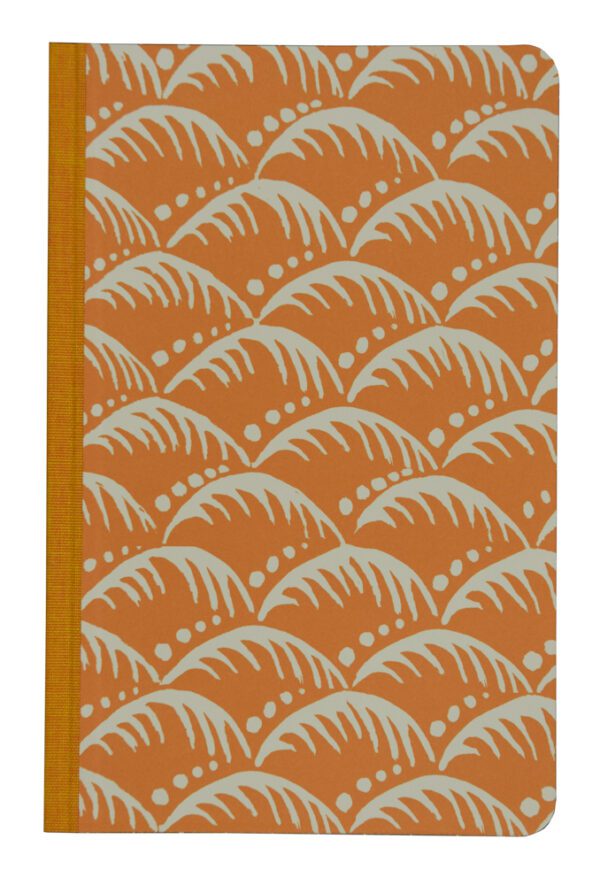 A book cover with an orange and white pattern.