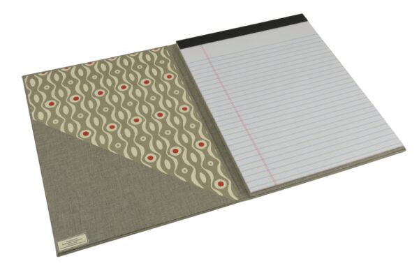 A notebook with a cover and a notepad