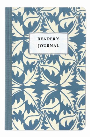 Reader's journal with blue leaf pattern.