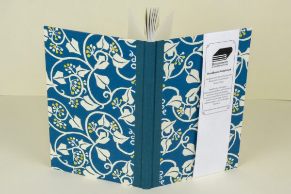 Hardback Notebook, Lined Paper--Deep Marine Blue with Ivy