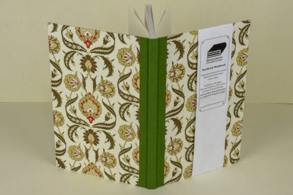 Hardback Notebook, Lined Paper--Green Italian Arabesque