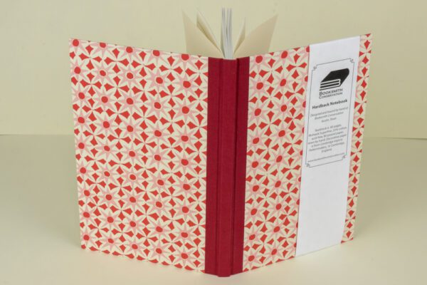 Hardback Notebook, Lined Paper--Red and Pink Alhambra