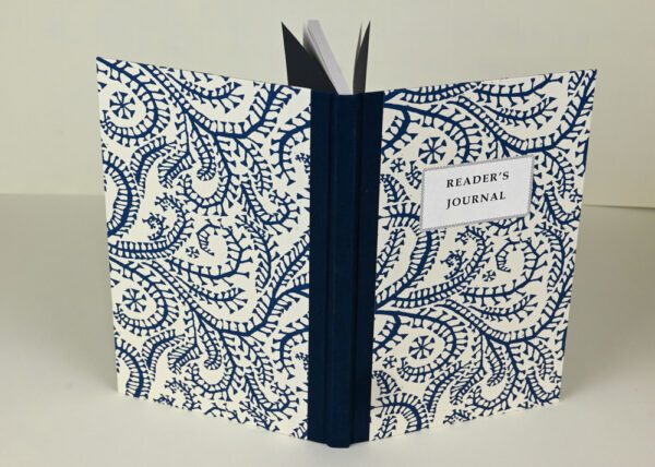 Hardback Reader's Journal--Prussian Blue Seaweed Paisley