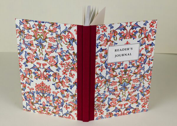 Hardback Reader's Journal--Blue and Red Traditional Italian