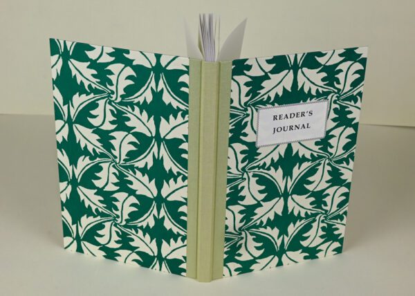 Hardback Reader's Journal--Bottle Green Dandelion