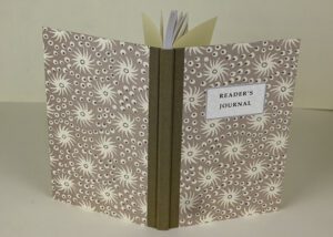 Reader's journal with floral cover.