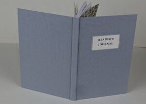 Reader's journal, gray linen cover.