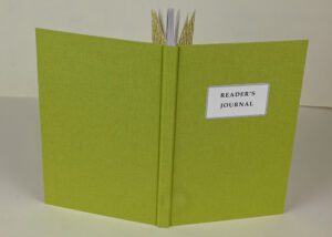 Reader's journal, green linen cover.