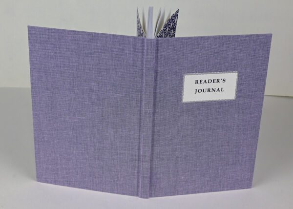 Hardback Reader's Journal--Lilac Cloth with Twilight Animalcules Endpapers