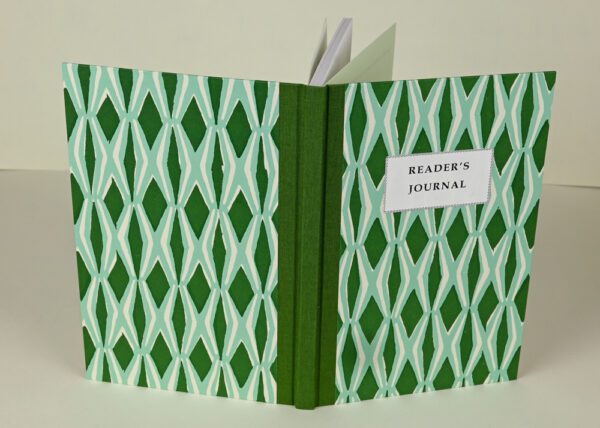 Hardback Reader's Journal--Jade and Forest Green Smocking