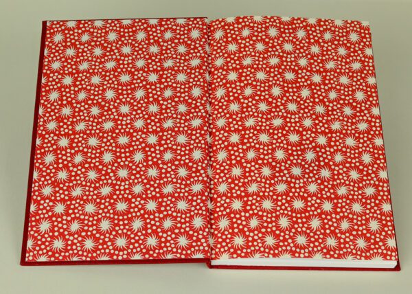 Hardback Reader's Journal--Ruby Red Cloth with Crimson Animalcules Endpapers - Image 2