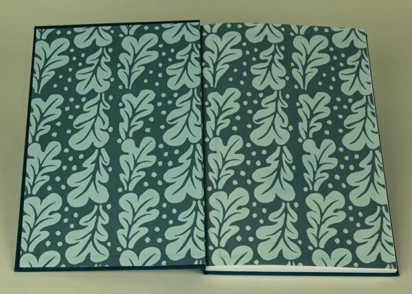 Hardback Reader's Journal--Deep Marine Blue Cloth with Duck Egg Blue Quercus Endpapers - Image 2