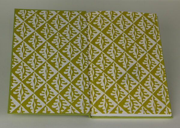 Hardback Reader's Journal--Kiwi Cloth with Sap Green Oak Leaves Endpapers - Image 2