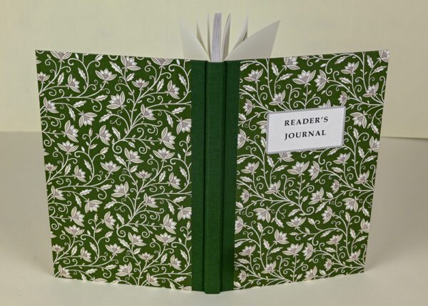 Hardback Reader's Journal--Olive Green Petite Flowers