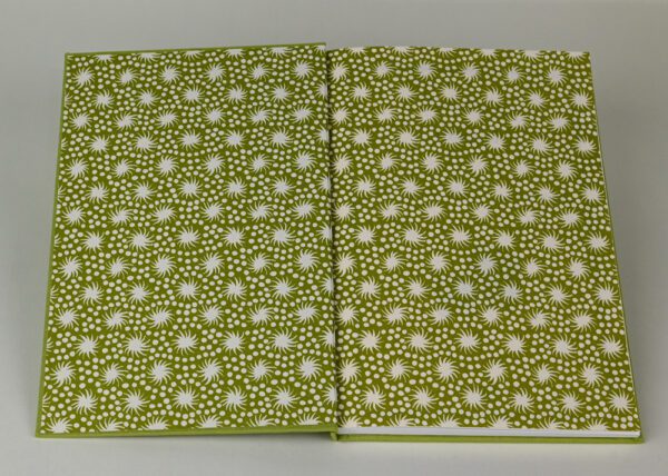 Hardback Reader's Journal--Kiwi Cloth with Bawden Green Animalcules Endpapers - Image 2