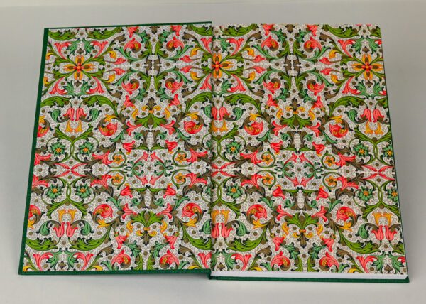 Hardback Reader's Journal--Emerald Green Cloth with Traditional Florentine Endpapers - Image 2