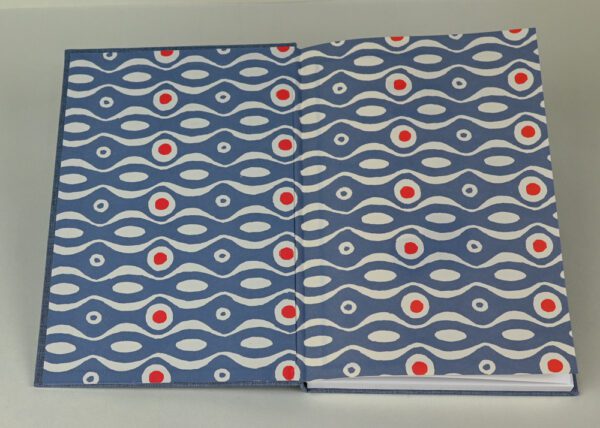 Hardback Reader's Journal--Blue Jean Cloth with Cornflower Blue and Red Persephone Endpapers (Copy) - Image 4