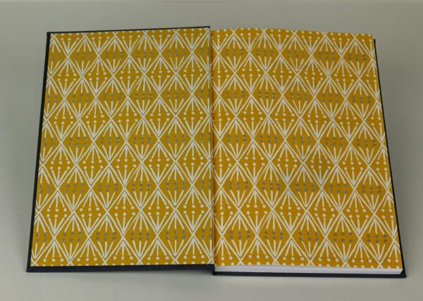 Hardback Reader's Journal--Pebble Gray Cloth with Mustard Selvedge Endpapers - Image 2