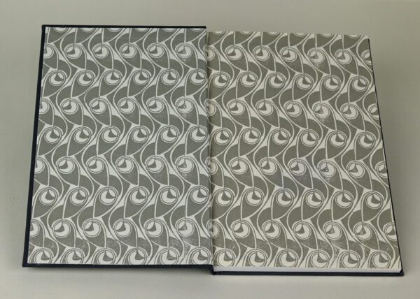 Hardback Reader's Journal--Pebble Gray Cloth with Art Nouveau Endpapers - Image 2