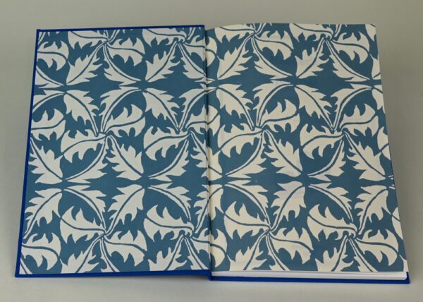 Hardback Reader's Journal--Blue Jean Cloth with Blue Dandelion Endpapers - Image 2