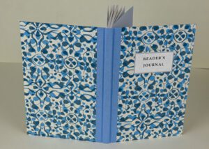 Blue patterned reader's journal.