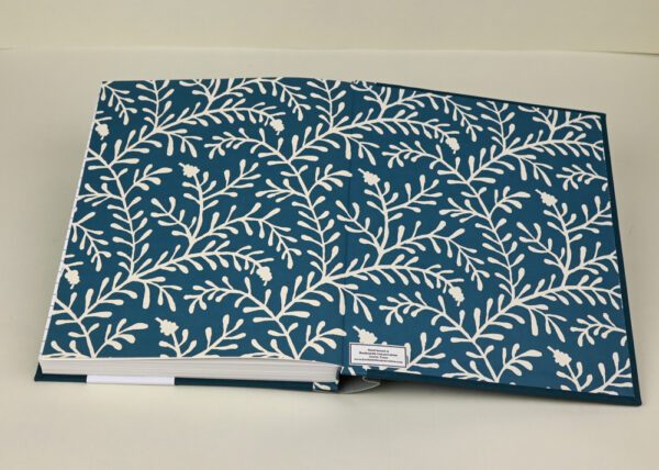 Writer's Journal --Light and Dark Teal Cloth with Marine Blue Sprig Paper - Image 3