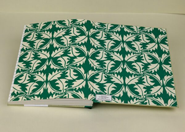 Writer's Journal --Dark and Light Green Cloth with Bottle Green Dandelion Paper - Image 3