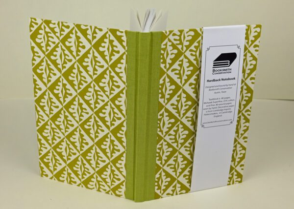 Hardback Notebook, Lined Paper--Green Oak Leaves