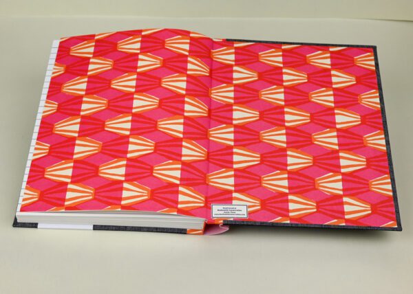 Writer's Journal -- Pink and Lead Duo Cloth with Bright Pink and Orange Threadwork Paper - Image 3