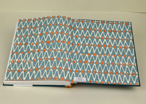 Writer's Journal -- Orange Sunset and Teal Cover, Charleston Ripple Paper - Image 3