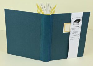 Handmade writer's journal, teal cover.