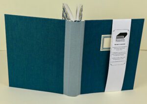 Teal writer's journal, handmade, 220 pages.