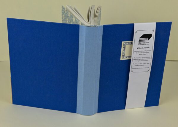 Writer's Journal --Light and Bright Blue Cloth with Blue Milky Way Paper