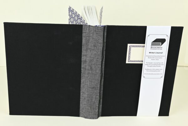 Writer's Journal -- Lead and Black Cloth with Twilight Animalcules Paper