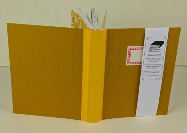 Writer's Journal -- Sunshine Yellow and Mustard Cover, Mustard and Cranberry Ivy Paper