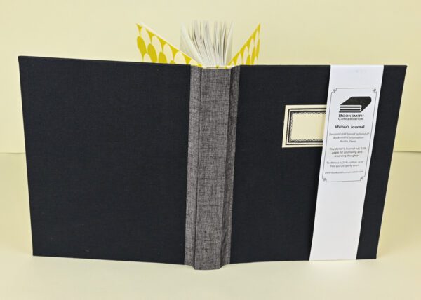 Writer's Journal -- Lead and Black Cloth with Acid Yellow Clamshell Paper